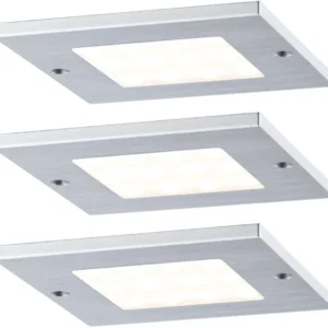 Paulmann Möbel ABL Set Leaf eckig LED 3x4,7W 20VA 230/12V 80x80mm Alu geb./Alu