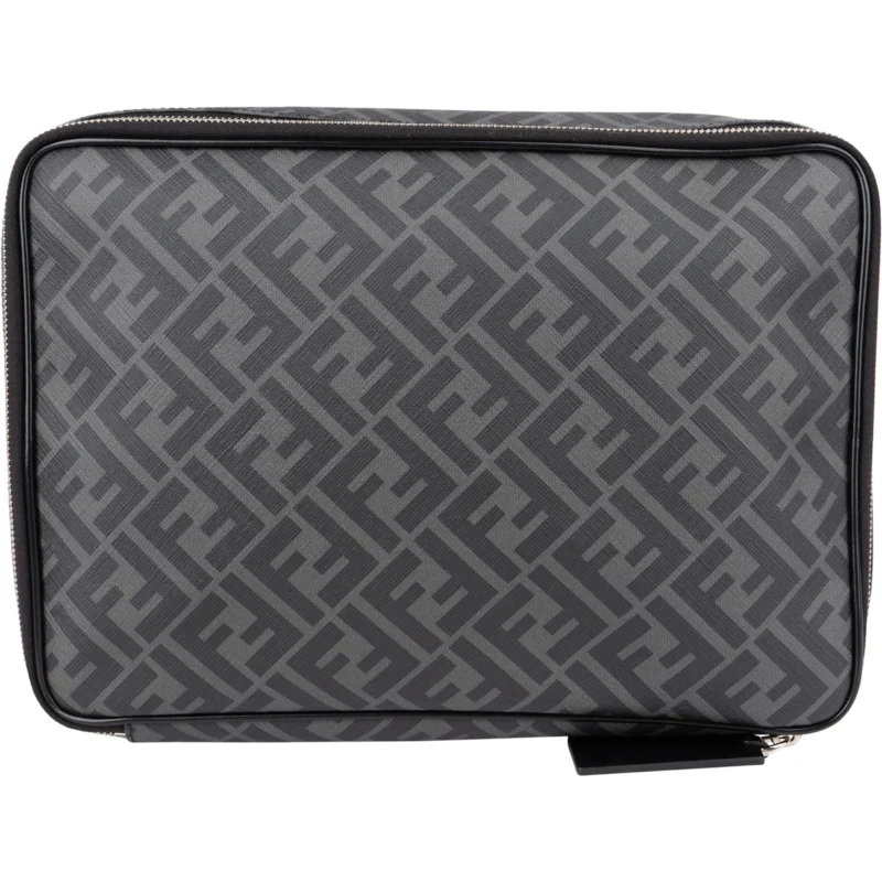 Fendi Monogram FF Canvas Pouch Accessoires Case Clutch