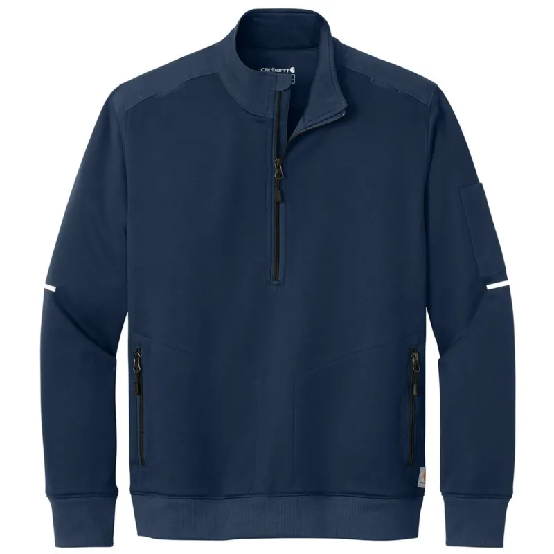 Carhartt Men's Dark Navy FLD & RSCU 1/2-Zip Mid-Layer