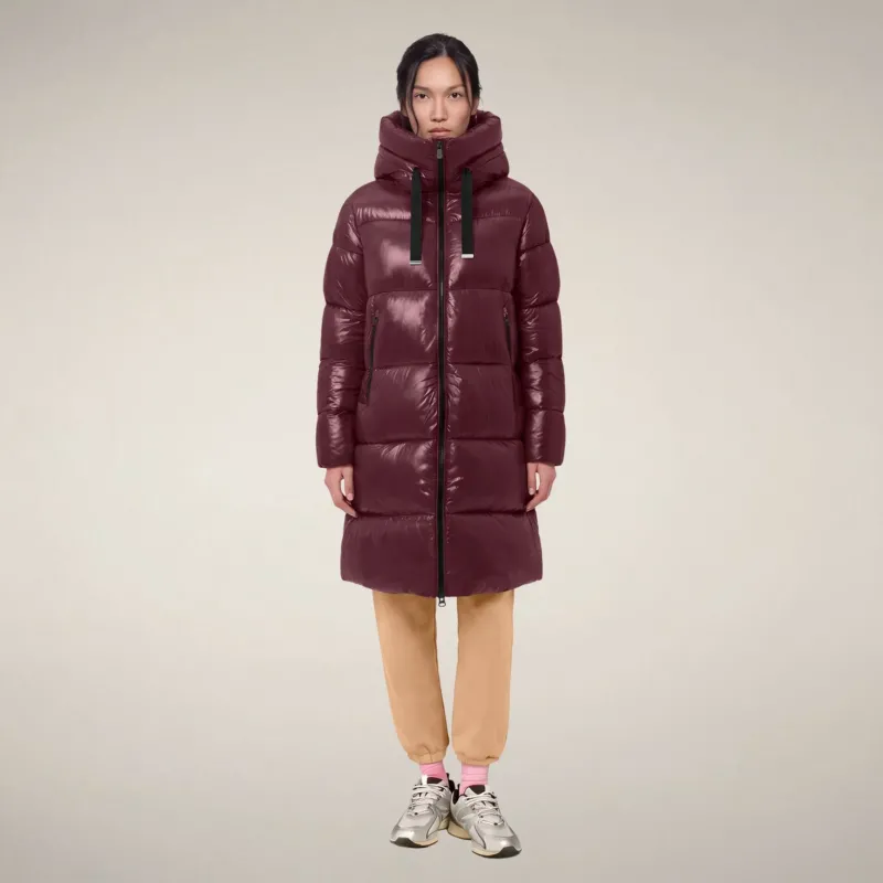 Piumino lungo donna Isabel bordeaux