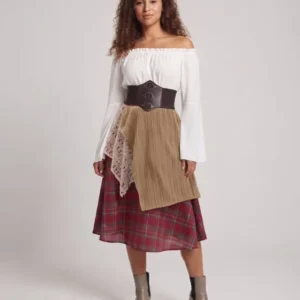 Damen romantisches Maxikleid mit weiten Ärmeln und Taillen-Corsage Echo Archiv