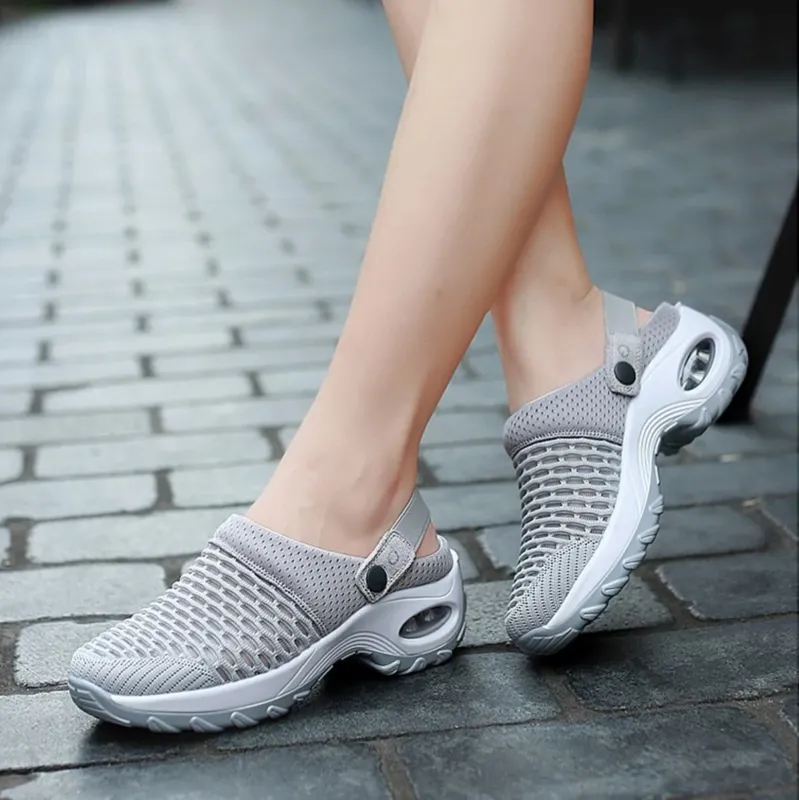 Damen atmungsaktive Mesh-Clogs mit luftgepolsterter Dämpfungssohle und verstellbarem Fersenriemen – Lioré