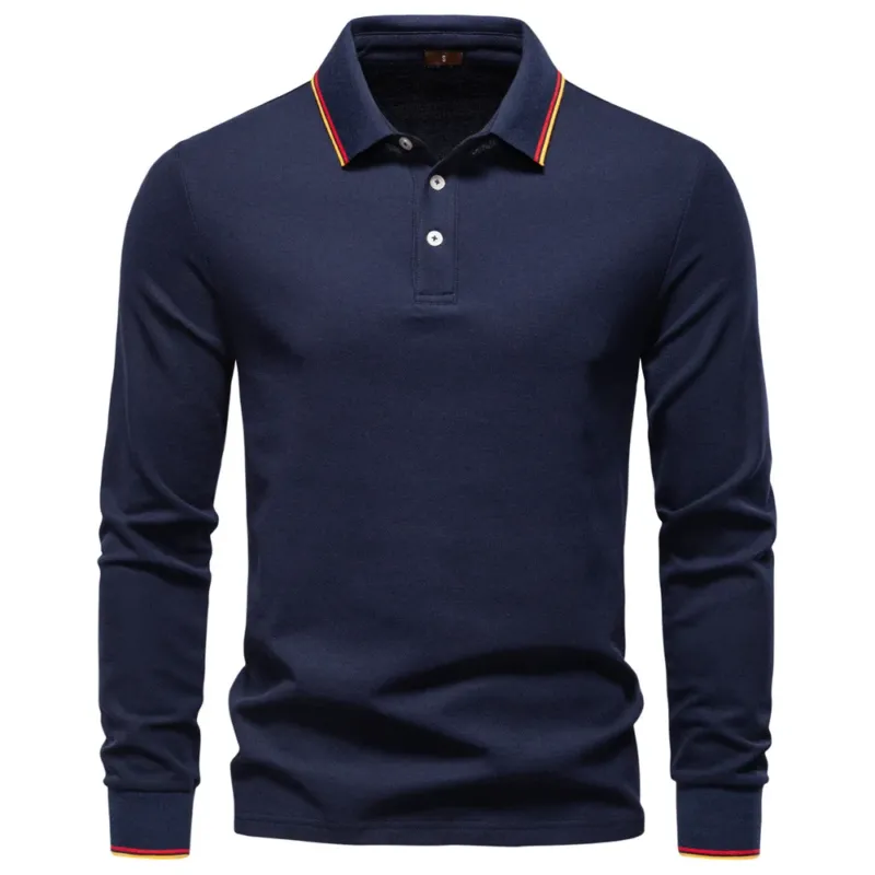 Herren Langarm Poloshirt – Cavello