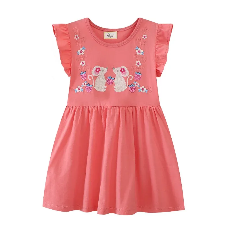 Mädchen Baumwollkleid mit verspieltem Tiermotiv