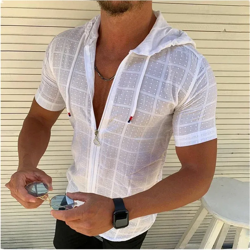 Herren Kapuzenshirt mit modernem Reißverschluss und atmungsaktiver Struktur – Cavarno