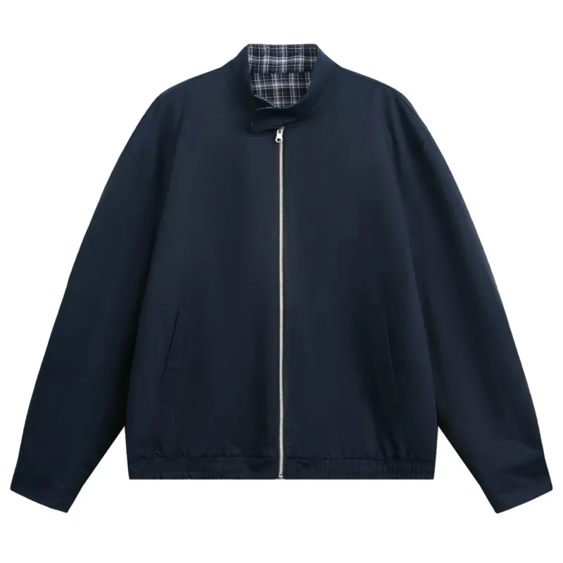 Unisex Oversize-Blousonjacke mit Stehkragen und kariertem Innenfutter Echo Archiv