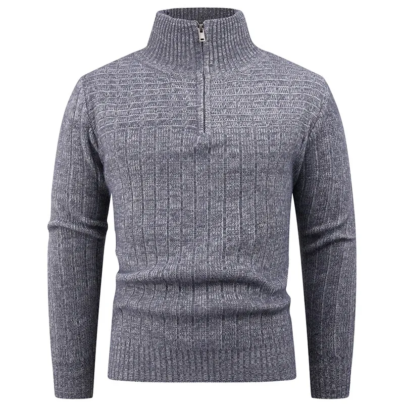 Herren Strickpullover mit modernem Zipper und strukturiertem Design – Norvane