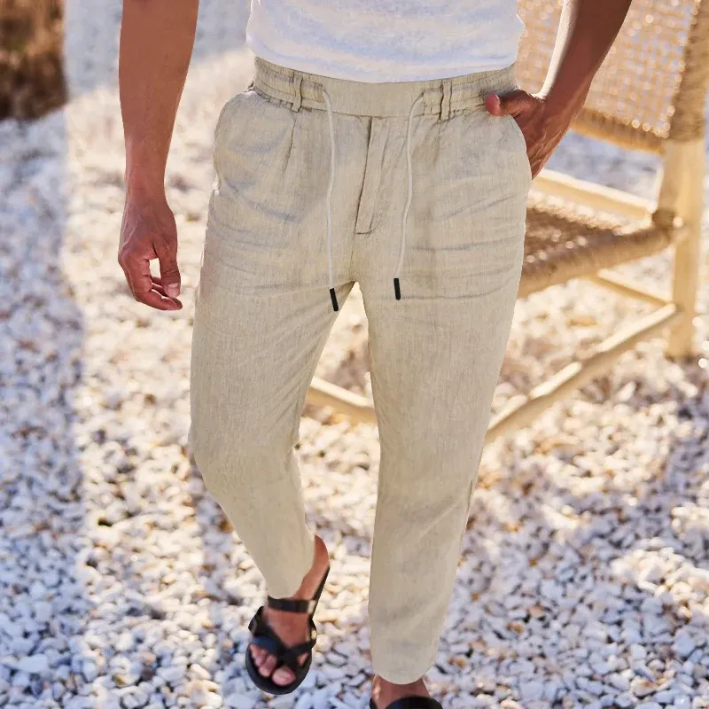 Herren lässige Freizeithose mit elastischem Bund und seitlichen Eingrifftaschen – Sorevano