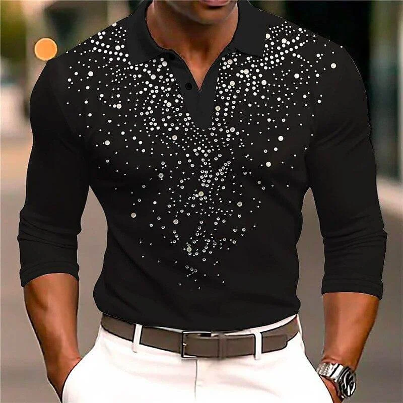 Luxus Pailletten Polo Shirt Stylisches Freizeit Slim Fit All Season Top – Avérine